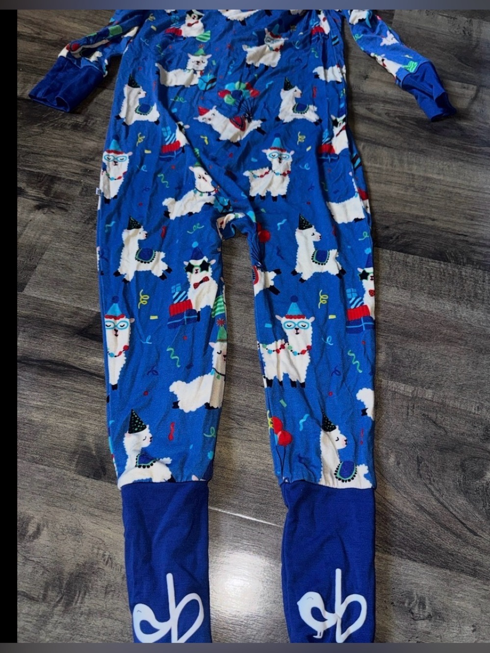 Birdie Bean Birthday Llama Party Convertible Footie Bamboo 3T - Picture 3 of 12